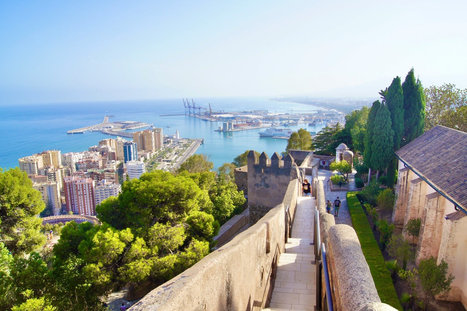 Vue panoramique depuis le château de Gibralfaro à Malaga.