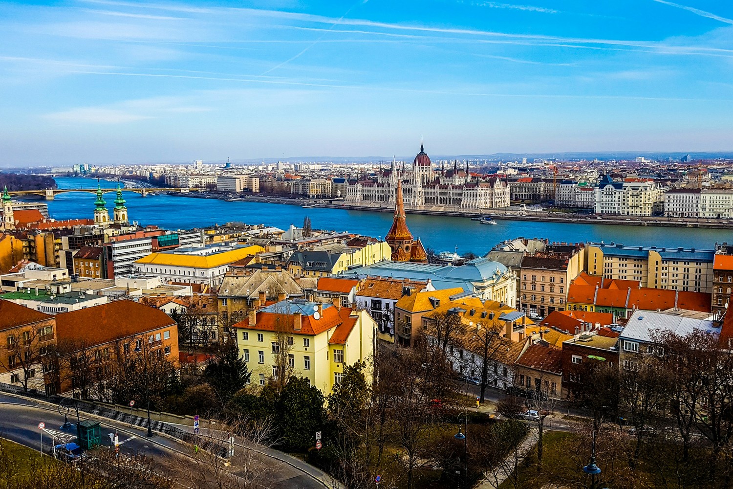 Vue générale du quartier de Pest à Budapest