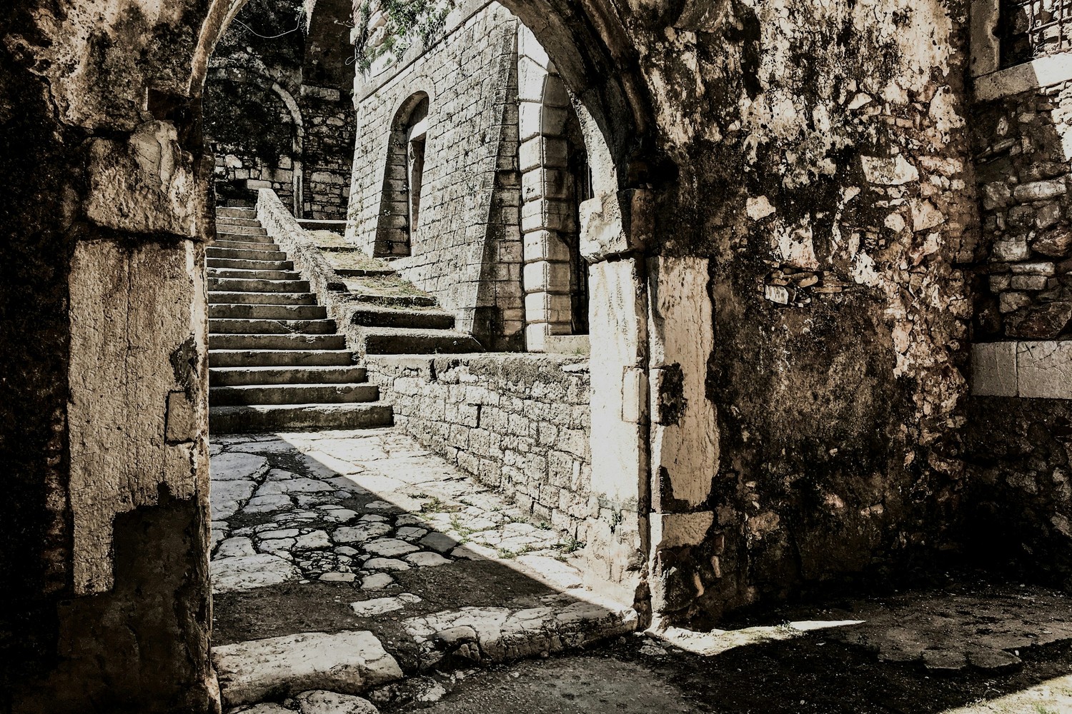 Vue des deux forteresses de Corfou.