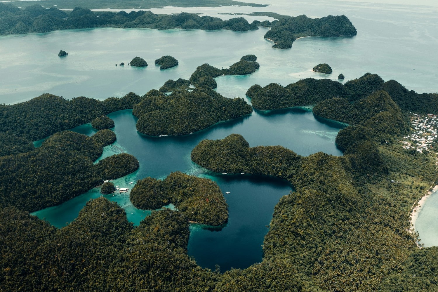 Bateaux explorant les îles autour de Siargao.