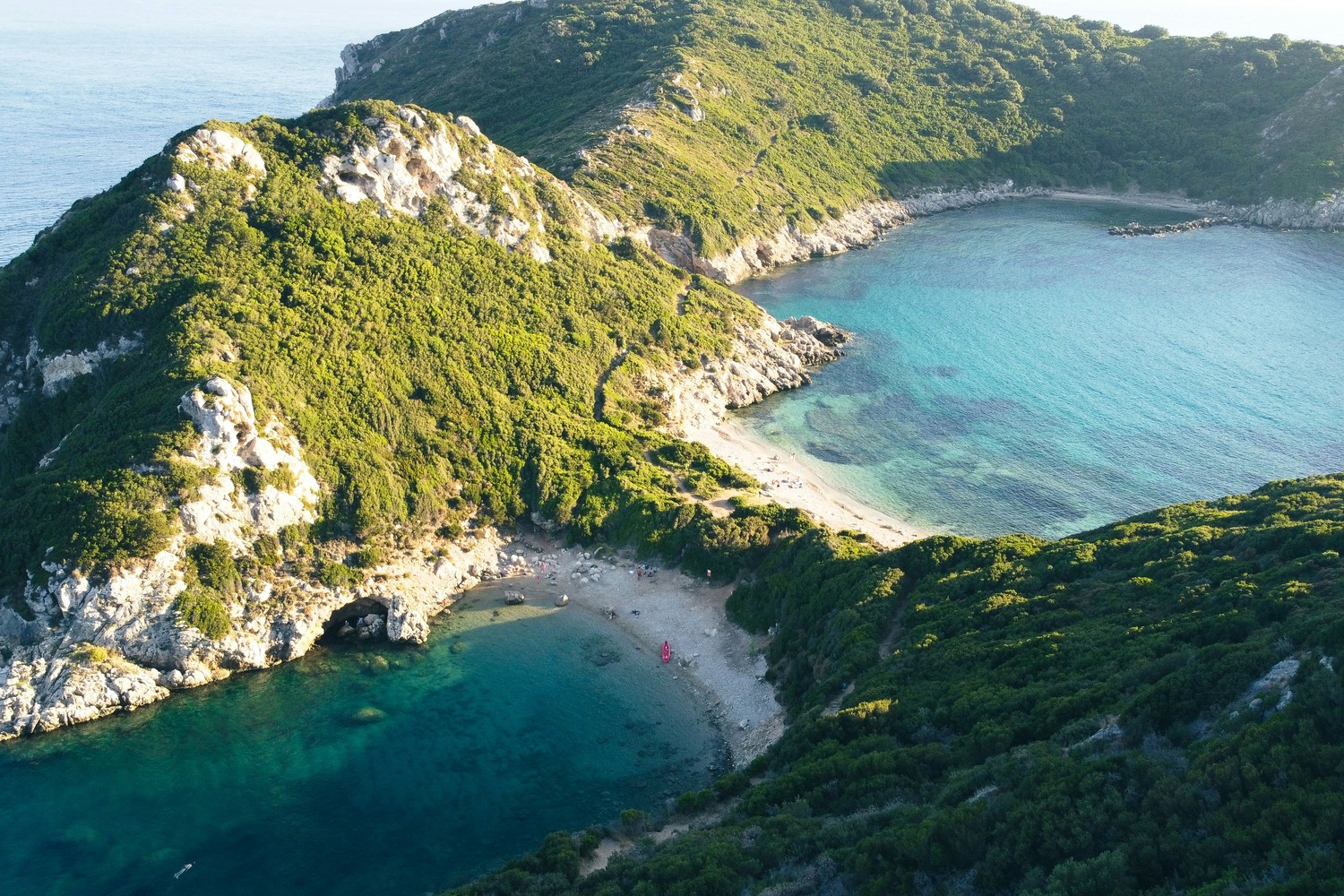 Vue de la randonnée de Porto Timoni à Corfou.