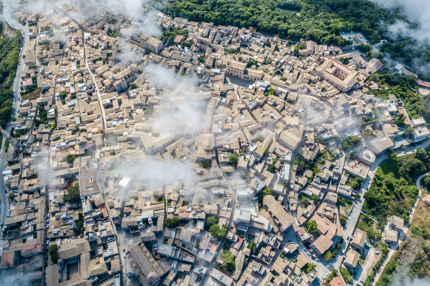Vue du village d'Erice en Sicile.