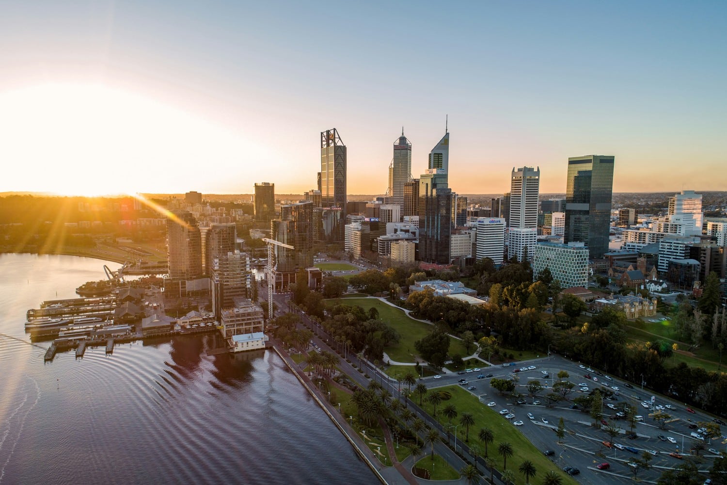 Vue panoramique de la ville de Perth en Australie