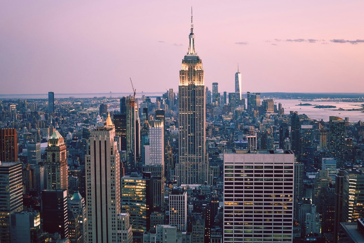 Vue aérienne panoramique de la skyline de New York