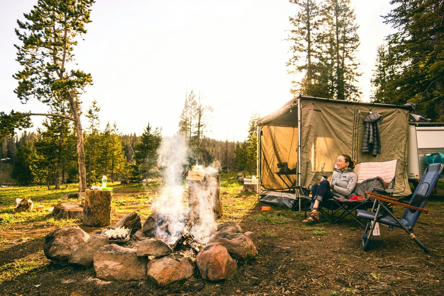 Mobil-homes dans un camping méditerranéen